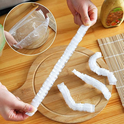 300PCS Elastic Food Covers Fresh Keeping Bags Disposable Stretchable Bowl Covers Universal Kitchen Wrap Seal Bags for Food Storage Bread Proofing and Outdoor Picnics, Adjustable Household Plastic Wrap - Image 2