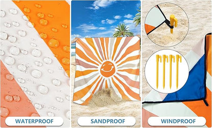 WIWIGO Beach Blanket Waterproof Sandproof Beach Mat 79" X 83"/10'x9'for 2-8 Adults Quick Drying Outdoor Picnic Mat Beach Accessories for Travel, Camping, Hiking - Image 3