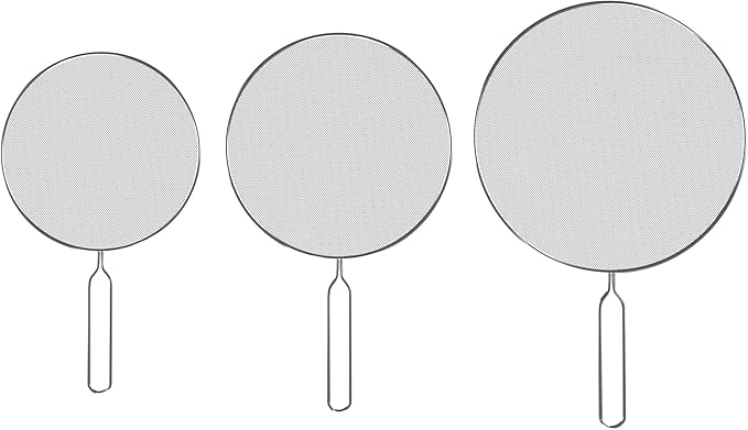 3-Piece Splatter Screen Set – Fine Mesh Stainless-Steel Grease Splatter Guard For Pots, Pans, and Skillets – Kitchen Gadgets By Classic Cuisine by ClassicCuisine