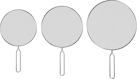 3-Piece Splatter Screen Set – Fine Mesh Stainless-Steel Grease Splatter Guard For Pots, Pans, and Skillets – Kitchen Gadgets By Classic Cuisine by ClassicCuisine
