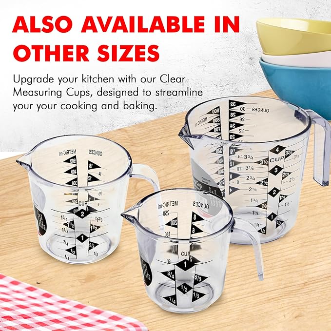 Chef Craft Select Plastic Measuring Cup, 4 Cup, Clear - Image 7