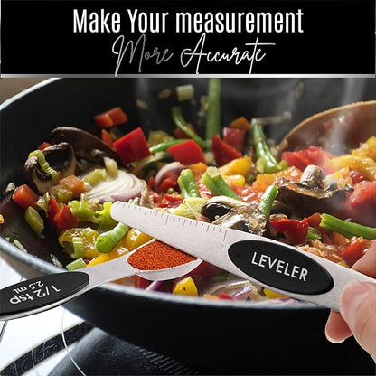 Nextop Stainless Steel Magnetic Measuring Spoons Set – 9 Pieces Dual-Sided Stackable Magnetic Teaspoons and Tablespoons for Dry & Liquid Ingredients – Kitchen Gadgets for Baking & Cooking – Black - Image 9