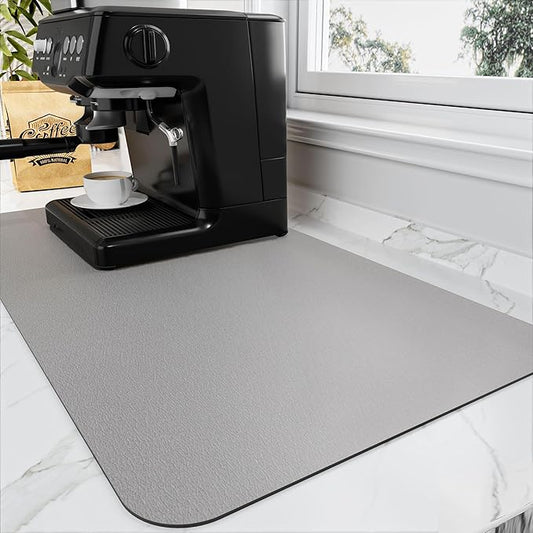 HotLive Coffee Mat - Absorbent Hide Stain Rubber Backed Dish Drying Mat for Kitchen Counter - Bar Mats for Countertops Accessories Fit Under Coffee Maker Espresso Machine by HotLive