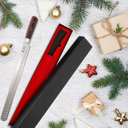 imarku Brisket Knife, 12 Inch Ultra Sharp Carving Slicing Knife for Brisket, BBQ, Turkey, Ham, Ribs, and Roast Beef, Japanese High Carbon Stainless Steel Blade, Ergonomic Pakkawood Handle, Gift Box - Image 2