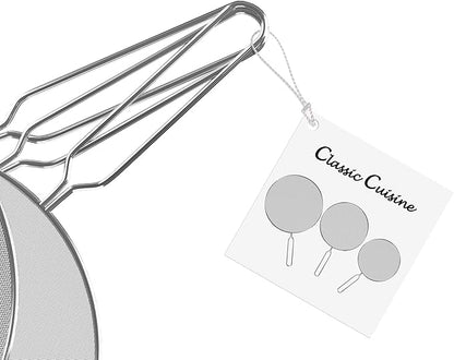 Classic Cuisine Stainless Steel Oil frying pans and pots, 3-pc set Splatter Screen Guards, S, M, L - Image 6