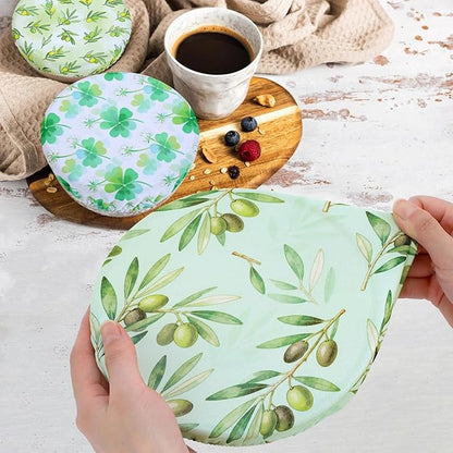5 Pieces Bowl Covers Reusable, 5 Size Elastic Cloth Bowl Covers for Bread Proofing Stretch Food Covers Washable for Food Fruits Leftover (Lavender) - Image 3