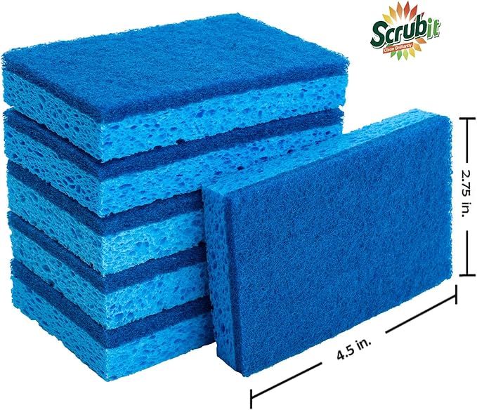 Scrubit Non-Scratch Cleaning Scrub Sponges- Scrubbing Dish Sponge Ideal for Washing Kitchen,Dishes, Bathroom &More – Dishwashing Sponge Along with A Thought Scrubber – 6 sponges - Image 2