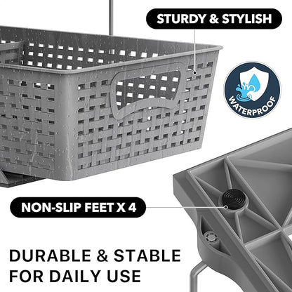 Simple Houseware 2 Tier Bathroom Organizer Tray Pull-Out Sliding Drawer, Under Sink Storage, Gray - Image 5