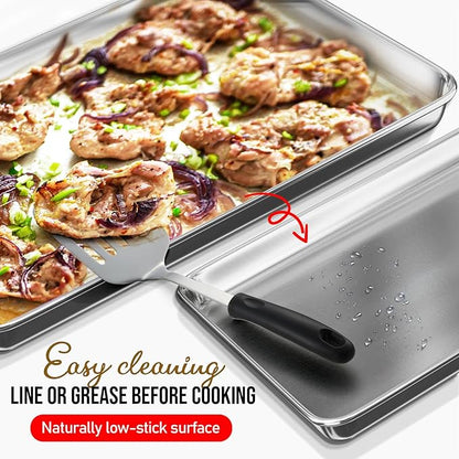 Eatex Aluminum Baking Sheet Set, 10" x 15" Jelly Roll Pan, Nonstick Cookie Sheets - Image 4