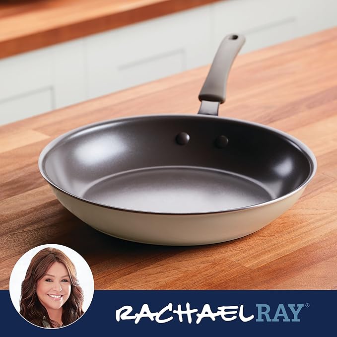 Rachael Ray Cook + Create Nonstick Frying Pan/Skillet, 12.5 Inch - Almond - Image 6