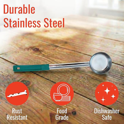 4 Ounce Solid Stainless Steel Portion Control Ladle Spoon for Measuring and Serving; Commercial Grade Serving Scoops [Pack of 12] - Image 4