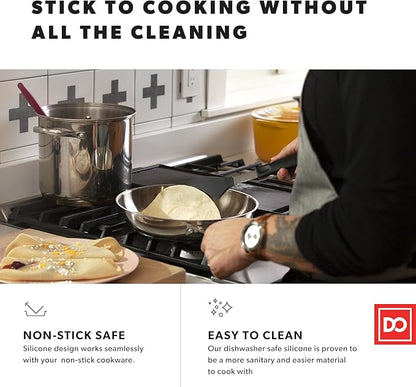DI ORO Spatulas for Kitchen Use - Forever Warranty - 600°F Heat-Resistant Silicone - Turner Spatula Set for Cooking - BPA Free Wide Pancake Spatulas - Egg Flippers for Nonstick Cookware Safe (3pc) - Image 2
