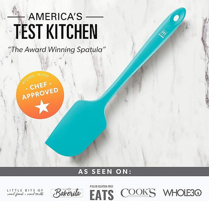 DI ORO Silicone Spatula Set - Rubber Kitchen Spatulas for Baking, Cooking, & Mixing - 600°F Heat-Resistant & BPA Free Silicone Scraper Spatulas for Nonstick Cookware - Dishwasher Safe (3pc, Teal) - Image 7
