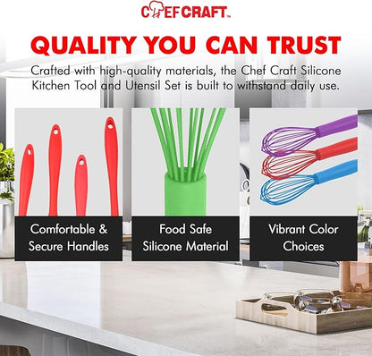 Chef Craft Premium Silicone Wire Cooking Whisk, 10.5 inch, Green - Image 6