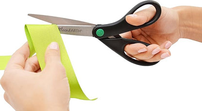 Westcott 15179 8-Inch KleenEarth Recycled Scissors For Office and Home, Black, 2 Pack
