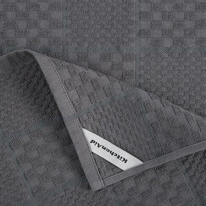 KitchenAid Quilted Cotton Terry Cloth Oven Mitt, Pot Holder, Kitchen Towel 4-Pack Set, Heat Resistant, Silicone Grip, Gift Set, Charcoal Grey, 16"x26", 7"x13" & 7"x10" - Image 8