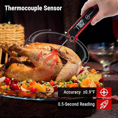 TempPro TP620 Instant Read Meat Thermometer Digital, Cooking Thermometer with Large Auto-Rotating LCD Display, Waterproof Food Thermometer Digital for Kitchen, BBQ, or Grill (Previously ThermoPro) - Image 4
