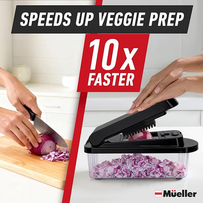 Mueller Pro-Series 10-in-1, 8 Blade Vegetable Chopper, Mandoline Slicer, Onion Mincer, Cutter, Dicer, Veggie Chopper with Container, Kitchen Essentials & Gadgets, House Warming Gifts New Home, Black - Image 3
