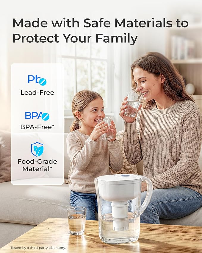 Waterdrop C06 Replacement for Brita® Filters, Pitchers, Dispensers, NSF Certified Pitcher Water Filter, Brita® Classic OB03, Mavea® 107007, 35557, and More, 3 Pack