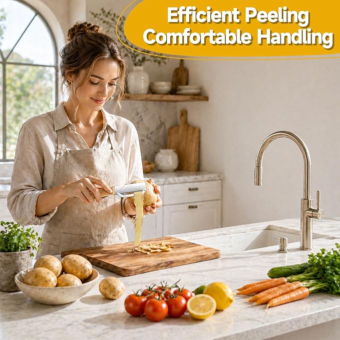 Multi-Functional Vegetable Peeler for Kitchen, 2026 New Zero Snag Wooden Kitchen Tool Ergonomic Design with Wooden Handle and Bottle Opener, Suitable for Fruits and Vegetables(1PCS)