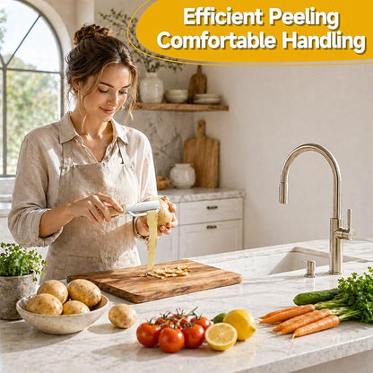 Multi-Functional Vegetable Peeler for Kitchen, 2026 New Zero Snag Wooden Kitchen Tool Ergonomic Design with Wooden Handle and Bottle Opener, Suitable for Fruits and Vegetables(2PCS)