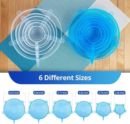 Silicone Stretch Lids, Zero Waste Reusable Silicon Container Lid Covers for Leftover Food Fruit Bowls Pots Cups Jars Dishes (White-12PCS)