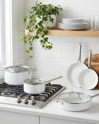 Ceramic Cookware Set - Nonstick Kitchen Pots and Pans Set, Induction Cookware Sets with Cooking Utensils Set, Non Toxic Cookware Set, Non Stick Pan Set for Cooking Pot, Oven & Dishwasher Safe, Gift - Image 9