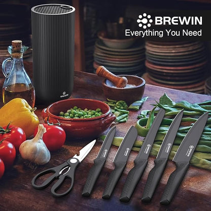Brewin Knife Set, Kitchen Knife Set, Knives Set for Kitchen, Universal Knife Block, Utility Knife Block Set, New Home Essentials, Apartment Essentials, Dishwasher Safe - Image 2