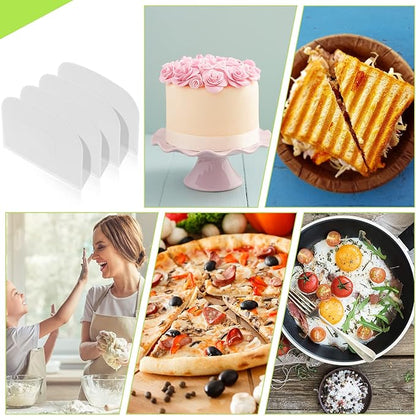 Queekay 4 Pcs Plastic Dough Scraper Flexible Dough Cutter Bench Scraper for Baking Spatula Kitchen Multipurpose Food Tools for Bread Cake