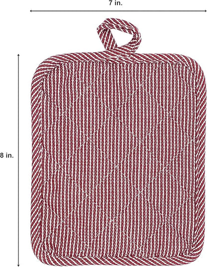 American Linen Pot Holders, Hot Pads, Table Pads for Kitchen and Dining Table, Non Slip Heat Resistant Hot Pot Holder (Burgundy, 8 Pack)
