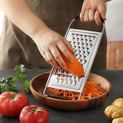 Cheese Grater Handheld, HIA Flat Coarse Stainless Steel Graters for Kitchen, Food Grater with Anti-Slip Handle, Perfect for Potato, Vegetable, Butter, Parmesan Cheese - Image 6