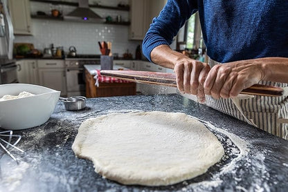 Earlywood French Rolling Pin - Tapered Wooden Rolling Pin for Baking Pizza, Pastry Dough or Pasta - Hard Wood Roller Baking Pin Made in USA, By Earlywood -Jatoba, Maple, Mexican Ebony,Multicolor
