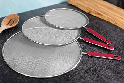 Grease Splatter Screen For Frying Pan Cooking Set of 3 (8", 10" and 11") Fine Mesh Iron Skillet Lid Guard Shield - Image 4