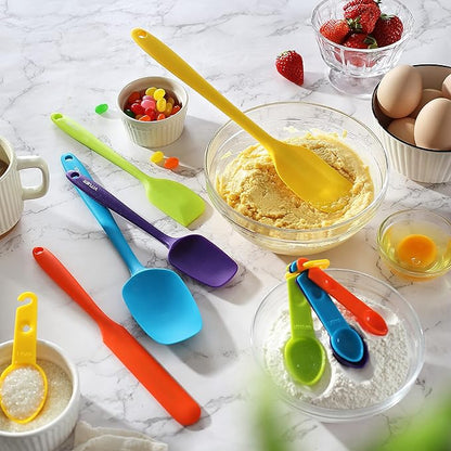 5PCS Silicone Rubber Spatula Set, VITUER Food Grade BPA-Free Spatulas for kitchen Use, Heat Resistant Spatula for Cooking & Baking, Dishwasher Safe - Image 7