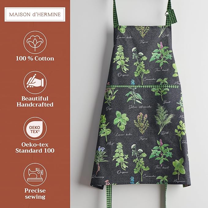Maison d' Hermine 100% Cotton Apron for women with Pocket Kitchen Chef Apron for Men Cooking Mothers Day Gifts - Image 2