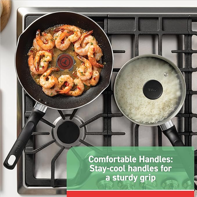 T-fal Specialty Nonstick Handy Pot with Glass Lid 3 Quart Oven Safe 350F Cookware, Pots and Pans, Dishwasher Safe Black - Image 3