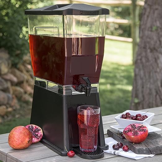Carlisle FoodService Products Trimline Rectangular Beverage Dispenser Drink Dispenser with Spigot for Catering, Buffets, Restaurants, Polycarbonate (Pc), 3.5 Gallons, Black - Image 5