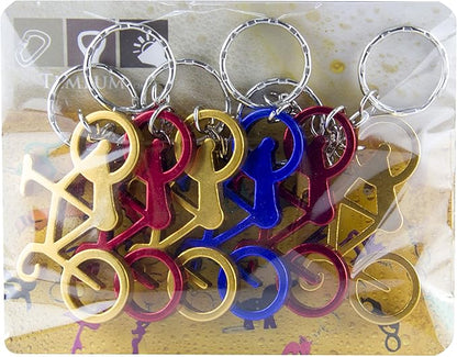 SWATOM Bicycle Bottle Opener with Keychain Key Tag Chain Ring Accessories 6PCS…