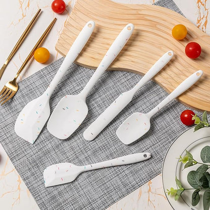 Silicone Spatula Set, 5 Piece Food Grade Rubber Spatulas for Baking, Cooking, and Mixing High Heat Resistant Non Stick Dishwasher Safe BPA-Free (Candy Color) - Image 7