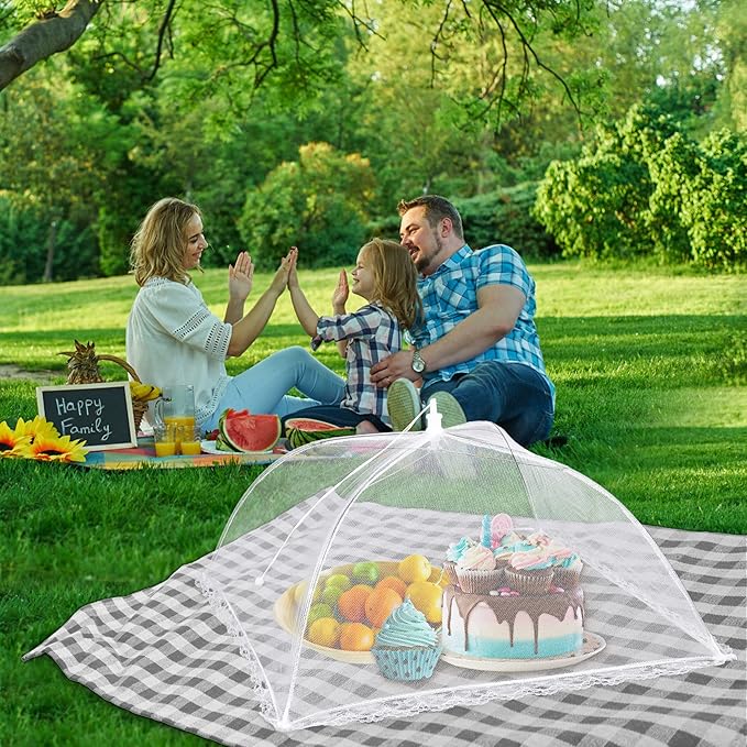 10 PACK Mesh Food Covers for Outside, Food Covers Outdoors Pop-up Food Tents 2 Extra Large (40"x24") & 8 Large (17"x17") for Picnic, Camping Supplies - Image 7