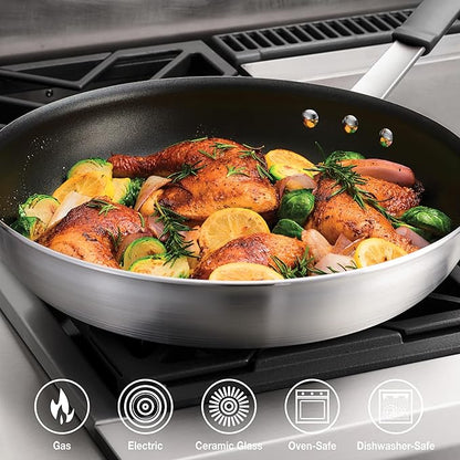 Tramontina Professional 14-Inch Non Stick Extra Large Frying Pan, Heavy-Gauge Aluminum Skillet with Reinforced Nonstick Coating, Gray Handle, Dishwasher and Oven Safe - Image 2