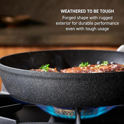 T-Fal Stone Force Platinum Non Stick Saucepan w/Lid 3 Quart, Oven Broiler Safe 400°F, Multipurpose Sauce Pan, Handy Small Pot, Cookware, Kitchen, Pots and Pans, Dishwasher Safe, Black