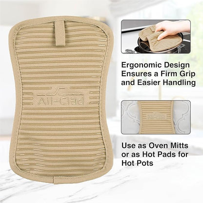All-Clad Premium Pot Holder & Hot Pad: Heat Resistant to 500 Degrees - 100% Cotton, 10"x6.25" Hot Pad for Kitchen and Barbeque, (1-Pack), Cappuccino - Image 2