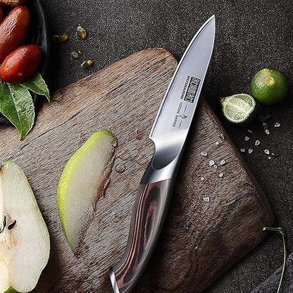HOSHANHO 3.75 inch Paring Knife, Japanese High Carbon Stainless Steel Small Kitchen Knives, Ultra Sharp Fruit Knife with Ergonomic Pakkawood Handle - Image 5