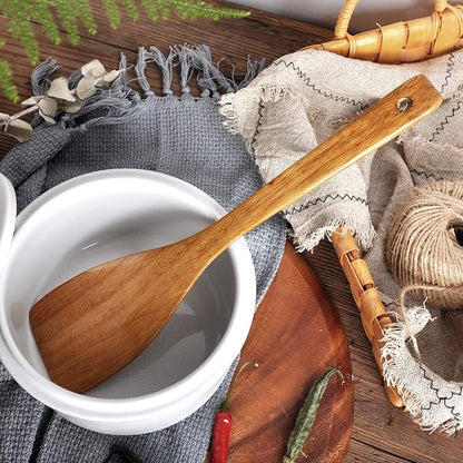 Wooden Spatula,Slotted Turner,Soup Ladle,Long Handle Utensils Set,Handmade for Kitchen Cookware (Wooden Utensil 4 Sets) - Image 5