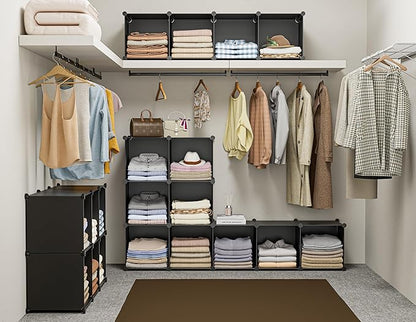6-Cube Storage Organizer, Closet Organizer Storage Cabinet Shelf Bookcase Bookshelf with Metal Hammer, Storage Cubes Organizer Cabinet for Kids, Closet, Bedroom, Bathroom(11.8x11.8x11.8 inch)Black - Image 5