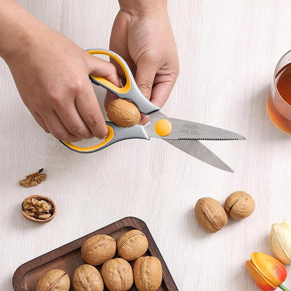 Mr. Pen- All Purpose Kitchen Shears with Protective Sheath, 8 Inch, Dishwasher Safe, Stainless Steel Food Scissors with Micro-Serrated Blades, Durable Utility Kitchen Shears, Gray & Orange - Image 7