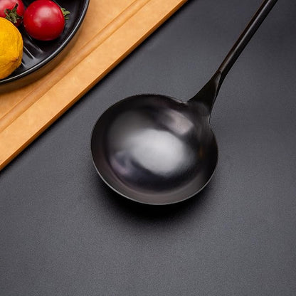 Stainless Steel Wok Utensil - 14.2 Inch Rust Proof Soup Ladle With Ergonomic Wooden Handle - Serving Spoon For Cooking, Gravy, Sauces, and More - Image 3