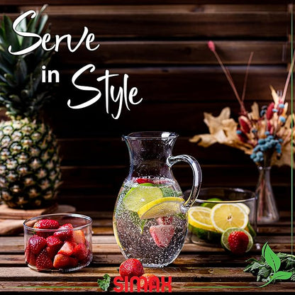 Simax Glass Pitcher With Spout, SMALL 1 Quart Borosilicate Glass Pitchers With Handle,Glass, Cocktail Pitcher, Margarita, Sangria, Beverage Pitchers - Image 7