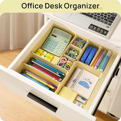 Vtopmart 25 PCS Plastic Drawer Organizers Set, 4-Size Versatile Bathroom and Vanity Drawer Organizer Trays, Storage Bins for Makeup, Bedroom, Kitchen Gadgets Utensils and Office - Image 6